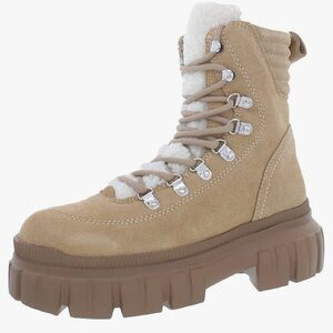 DKNY Womens Ciara Suede Ankle Combat & Lace-up Boots size 7